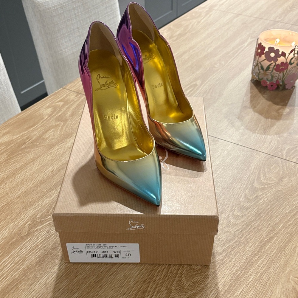 Christian Louboutin Iridescent Blue and Purple Heels